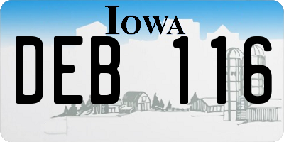 IA license plate DEB116