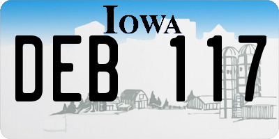 IA license plate DEB117