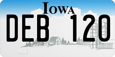 IA license plate DEB120