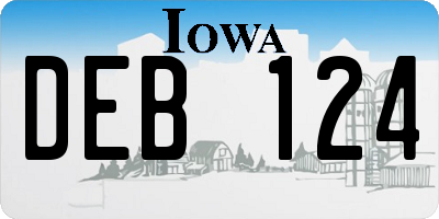 IA license plate DEB124