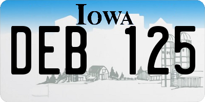 IA license plate DEB125