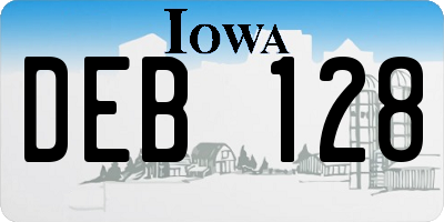 IA license plate DEB128