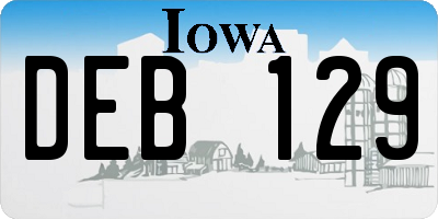 IA license plate DEB129
