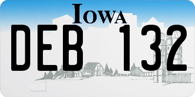 IA license plate DEB132