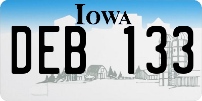 IA license plate DEB133