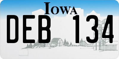 IA license plate DEB134