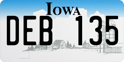 IA license plate DEB135