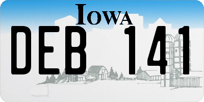 IA license plate DEB141