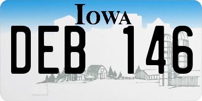 IA license plate DEB146