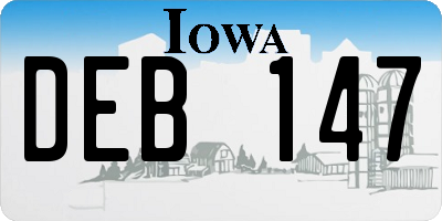 IA license plate DEB147