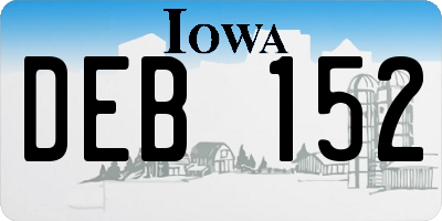 IA license plate DEB152