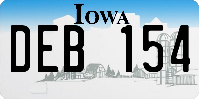 IA license plate DEB154
