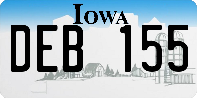 IA license plate DEB155