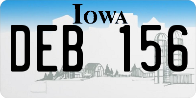 IA license plate DEB156