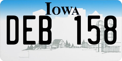 IA license plate DEB158
