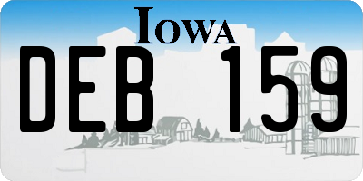 IA license plate DEB159