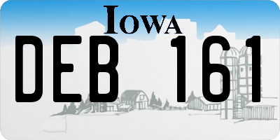 IA license plate DEB161