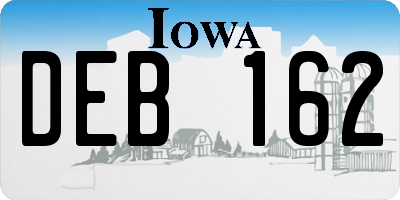 IA license plate DEB162