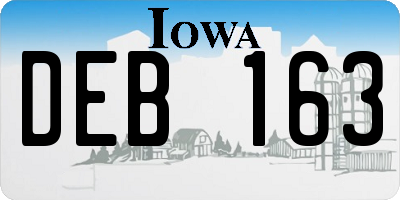 IA license plate DEB163