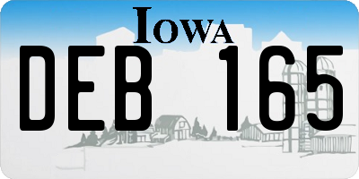 IA license plate DEB165