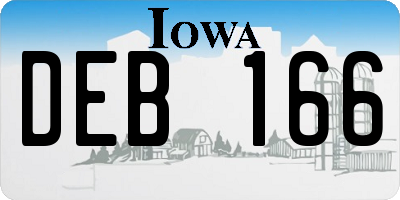 IA license plate DEB166