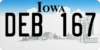 IA license plate DEB167