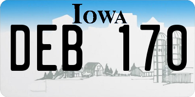 IA license plate DEB170