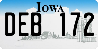 IA license plate DEB172