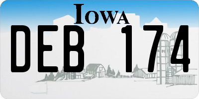 IA license plate DEB174