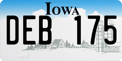 IA license plate DEB175