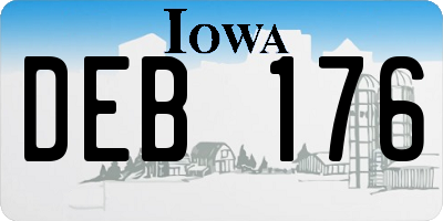 IA license plate DEB176