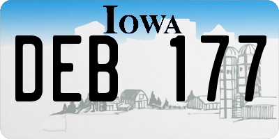 IA license plate DEB177