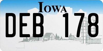 IA license plate DEB178