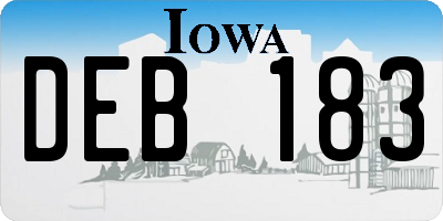 IA license plate DEB183