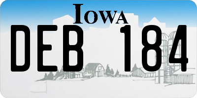 IA license plate DEB184