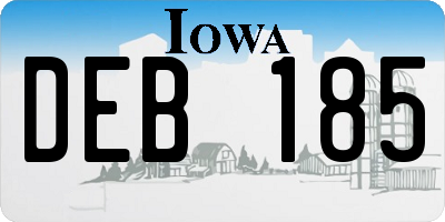 IA license plate DEB185