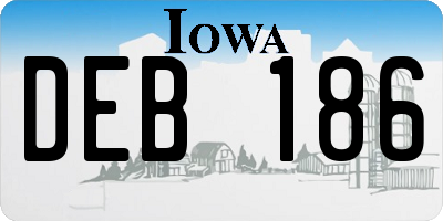 IA license plate DEB186