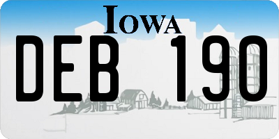 IA license plate DEB190