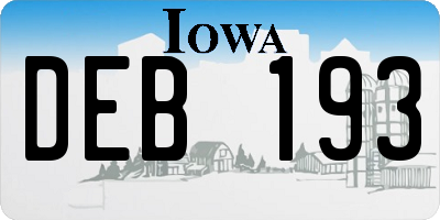 IA license plate DEB193