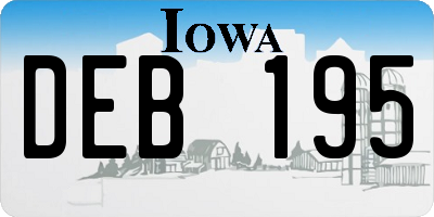 IA license plate DEB195