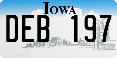 IA license plate DEB197