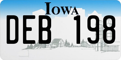IA license plate DEB198