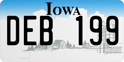IA license plate DEB199