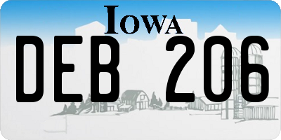 IA license plate DEB206