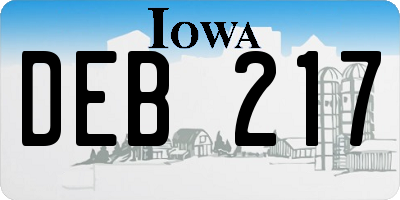 IA license plate DEB217