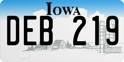 IA license plate DEB219
