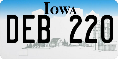 IA license plate DEB220