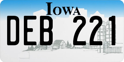 IA license plate DEB221