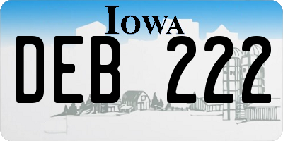 IA license plate DEB222