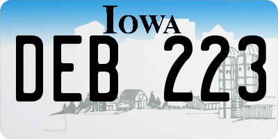 IA license plate DEB223